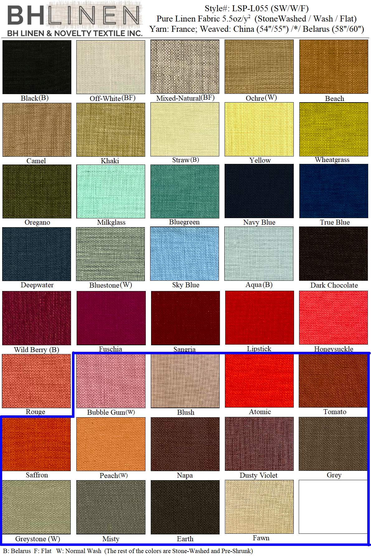 Pure Linen Fabric 5.5 oz/y² Stone-Washed