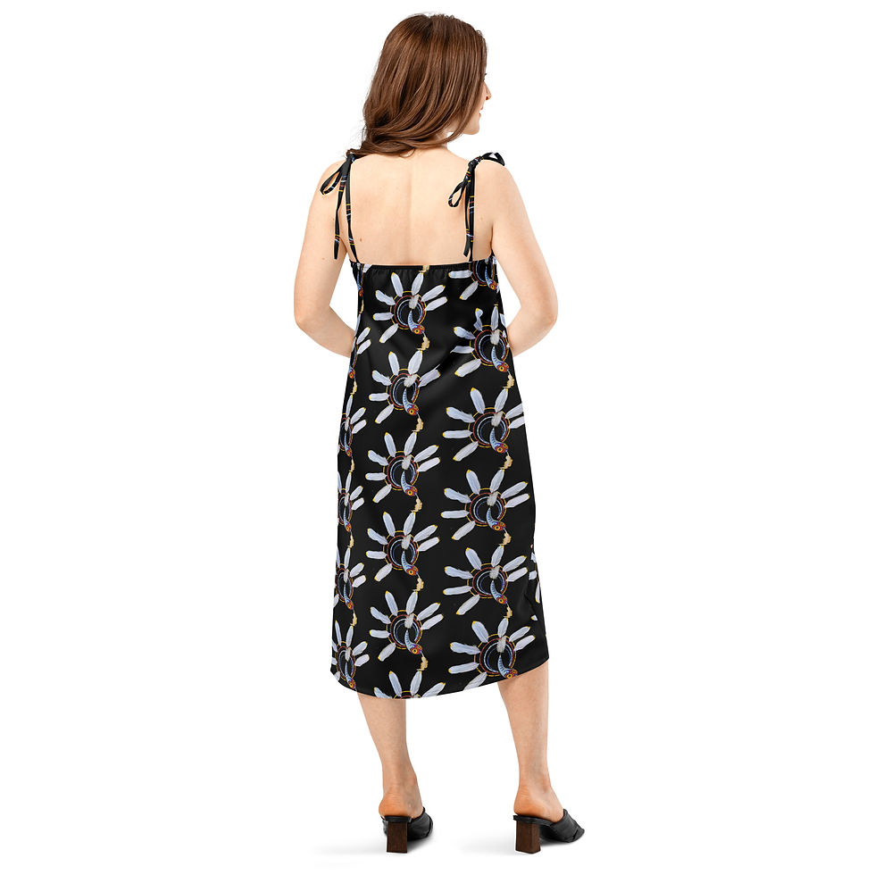 Black Tie-strap Midi Dress