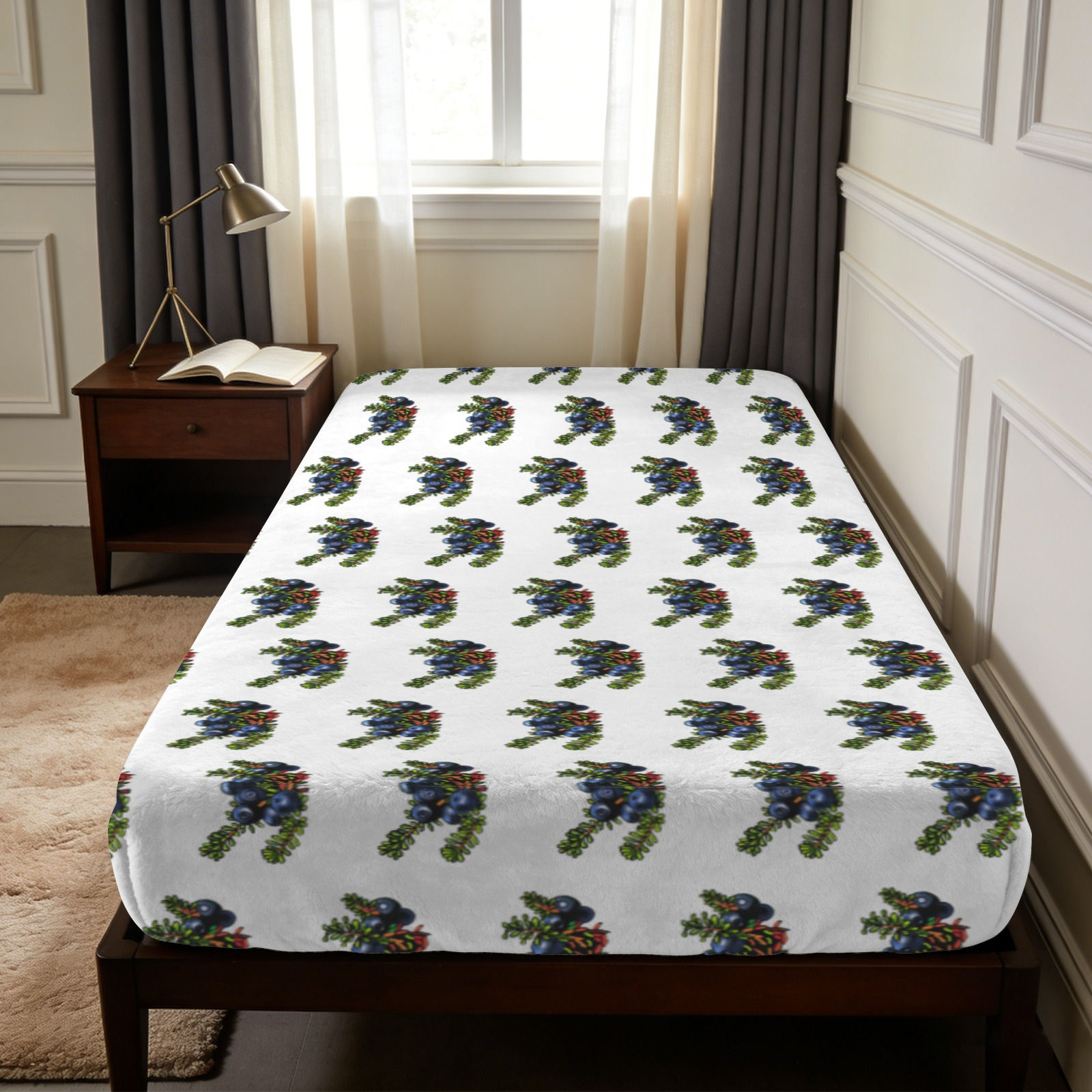 Blackberries Twin Size Bedsheet