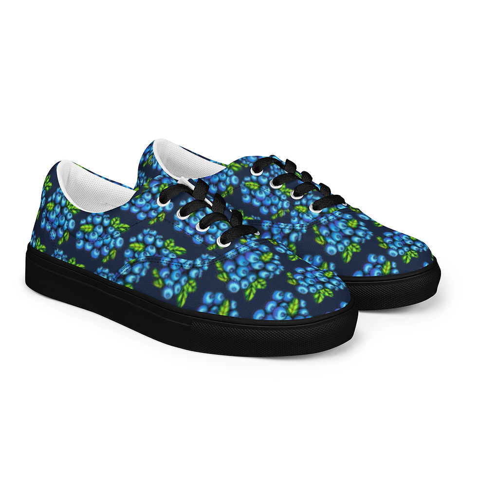 Thumbnail: Men’s Blueberry Lace-up Canvas Shoes