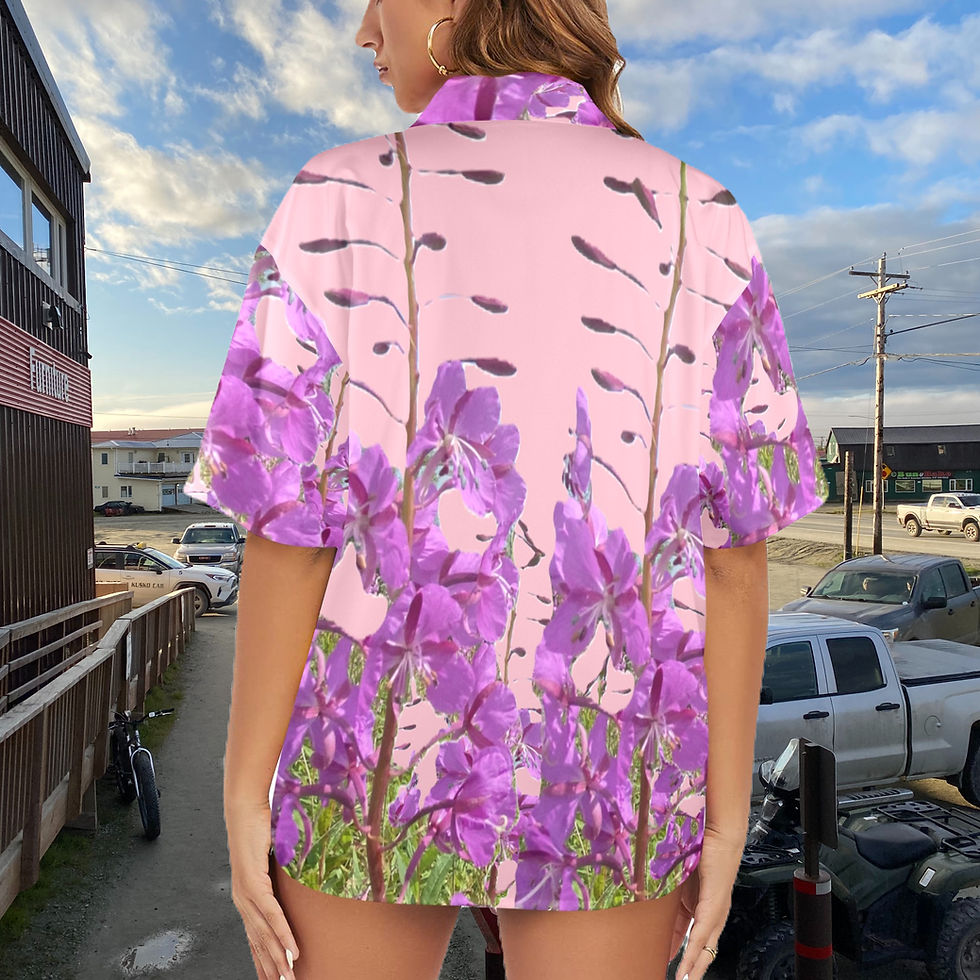 Thumbnail: Pink Fireweed Women's Hawaiian Shirt