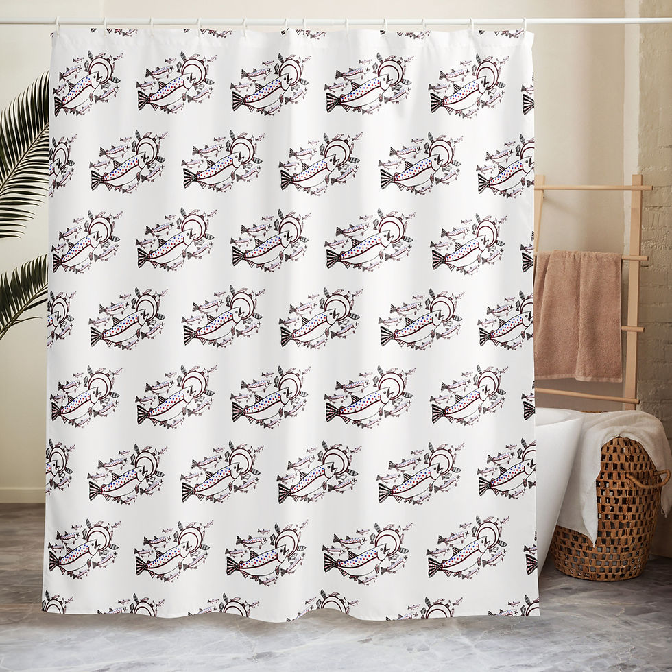 Thumbnail: Salmon Mask Shower Curtain