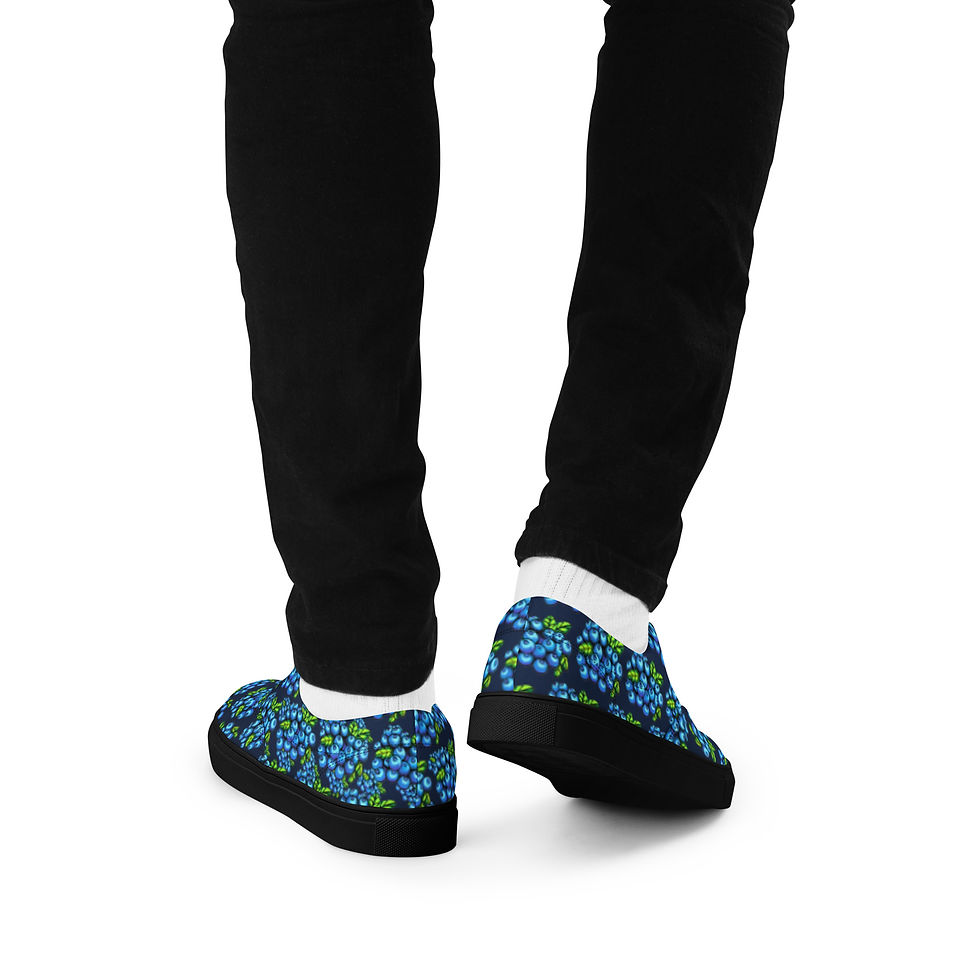 Thumbnail: Men’s Blueberry Lace-up Canvas Shoes