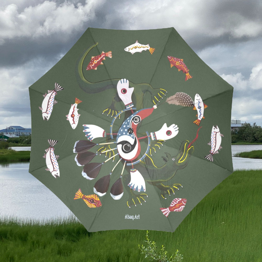 Palrayuk Foldable Green Umbrella