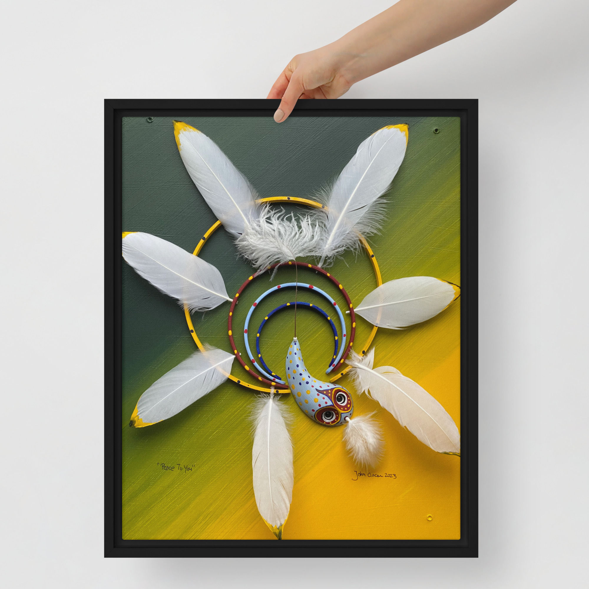 Peace to You Framed Canvas Print