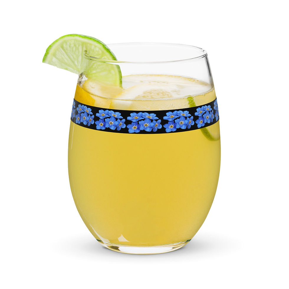 Flower Trim Stemless Glass 15oz.