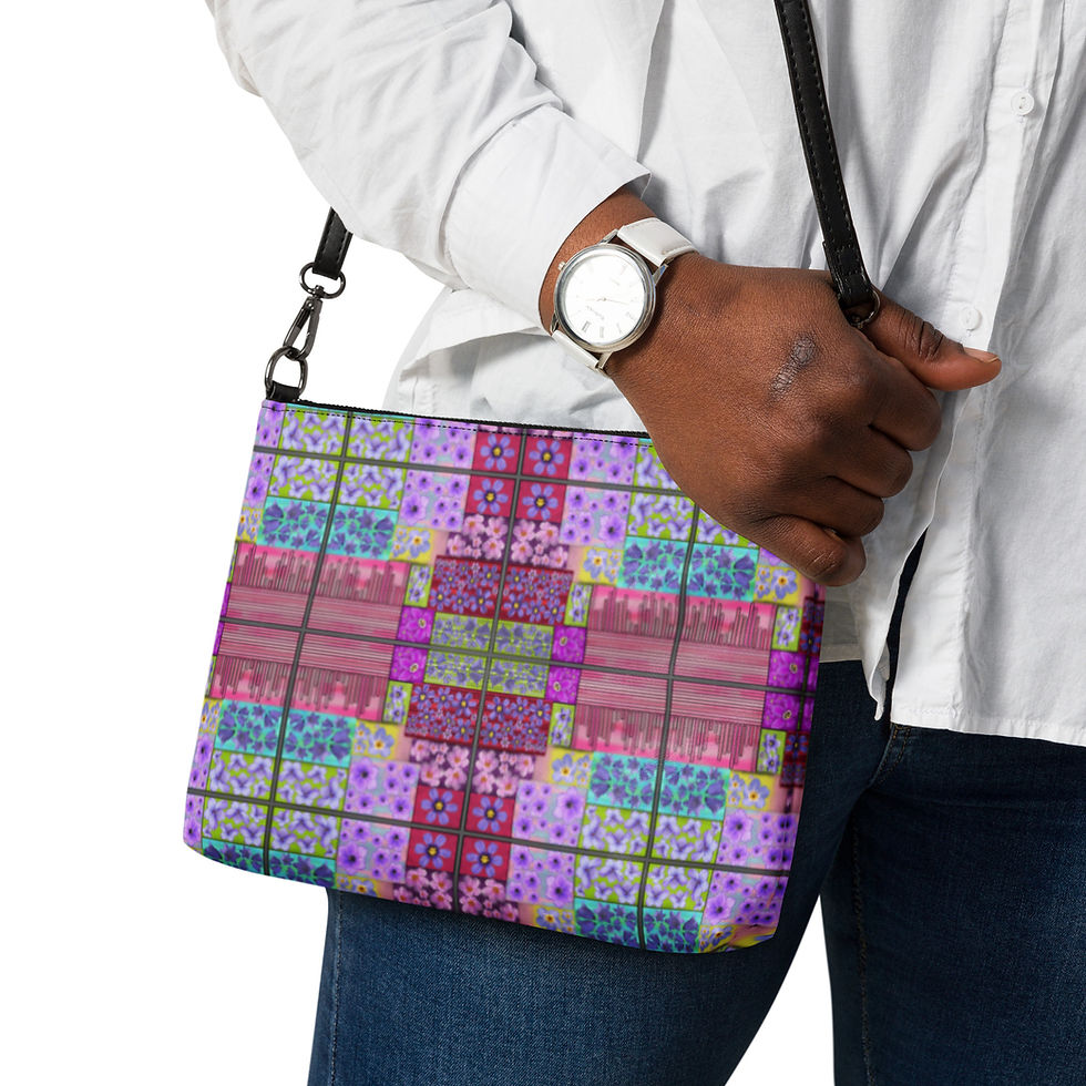Thumbnail: Quilted Pattern Crossbody Bag