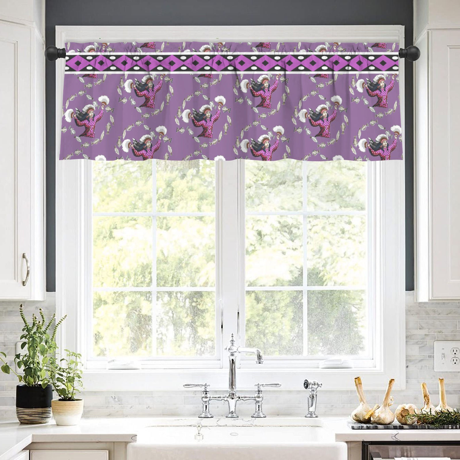 Salmon Girl Top Valance 60x18 Inch