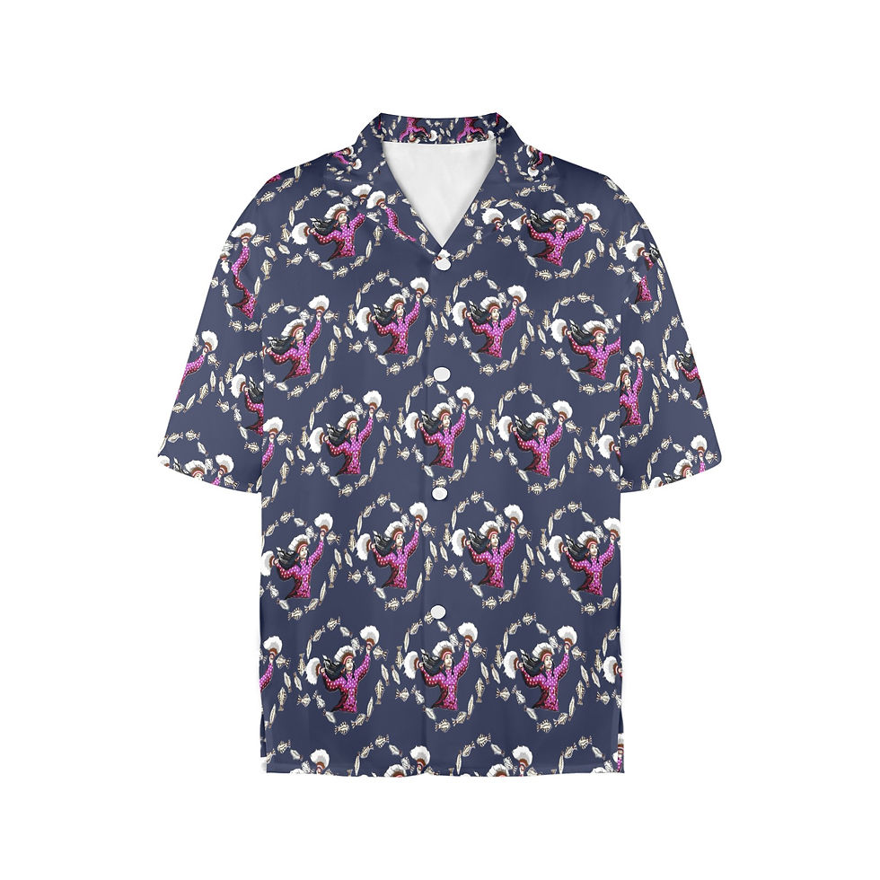 Thumbnail: Women's Corn Flower Blue Hawaiian Shirt