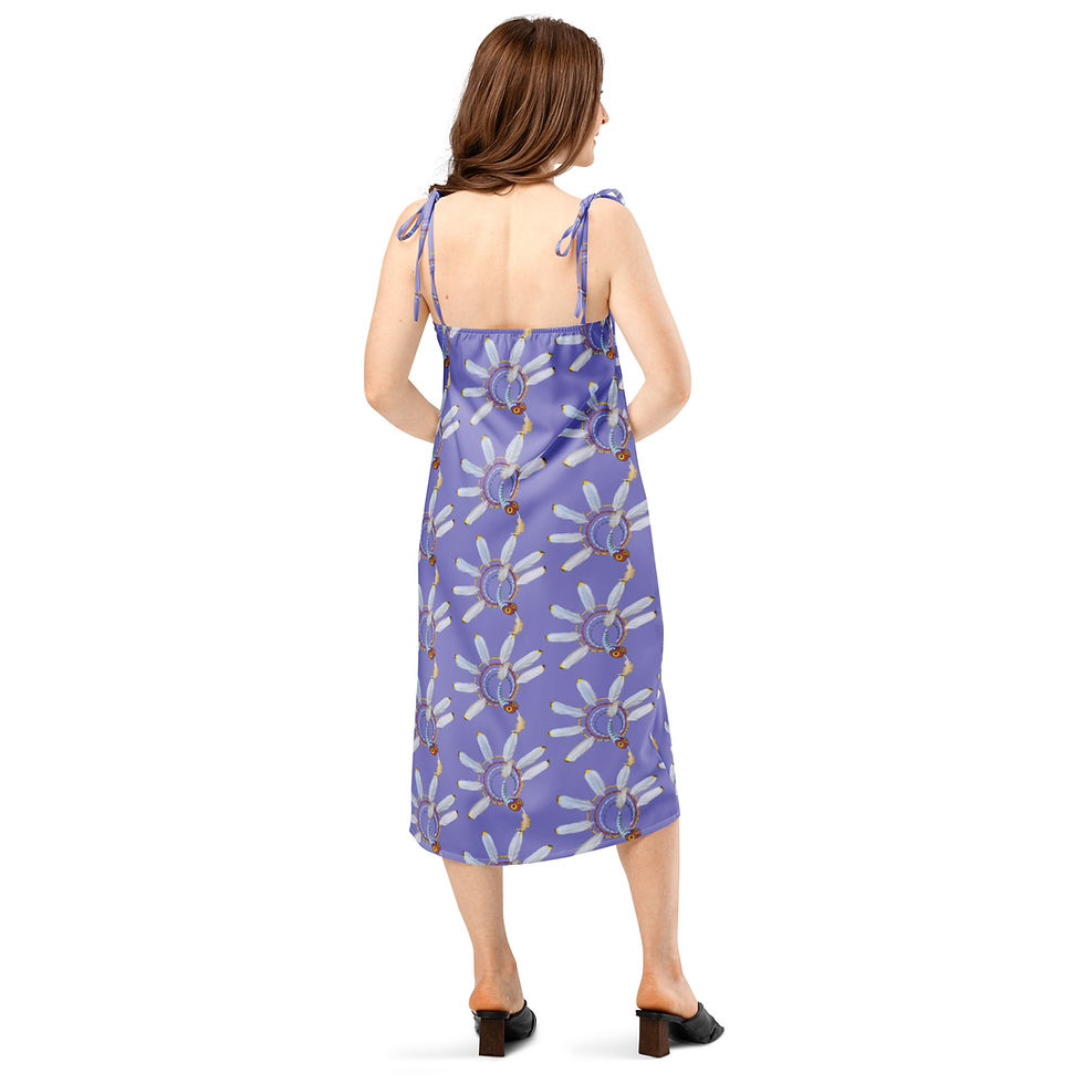 Thumbnail: Blue Tie-strap Midi Dress