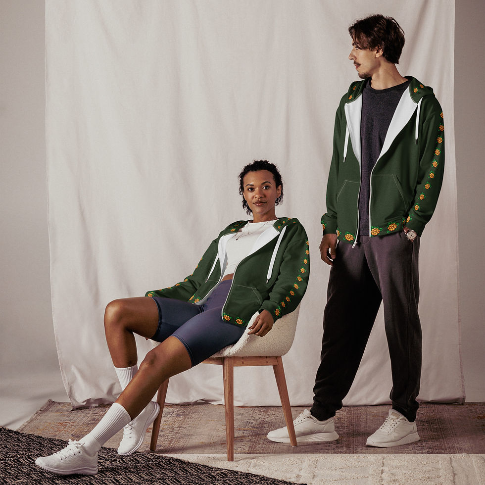 Thumbnail: White String Unisex Salmonberry Zip Hoodie