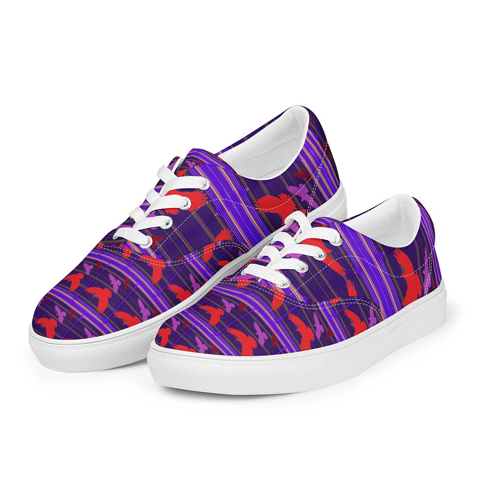 Thumbnail: Women’s Pink Lace-up Canvas Shoes