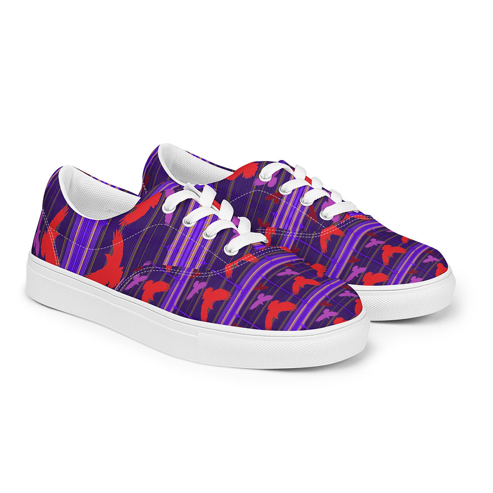 Thumbnail: Women’s Pink Lace-up Canvas Shoes
