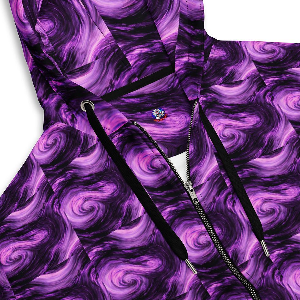 Thumbnail: Swirls Unisex Zip Hoodie