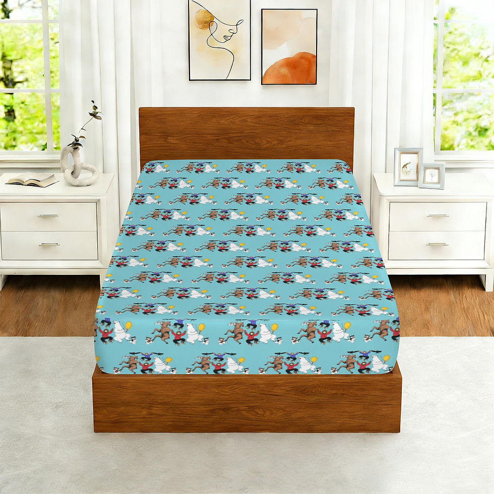 Tundra Party Twin Size Bedsheet