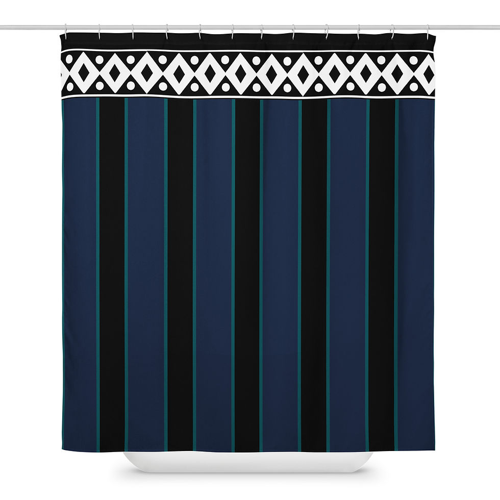 Thumbnail: White Trim Shower Curtain