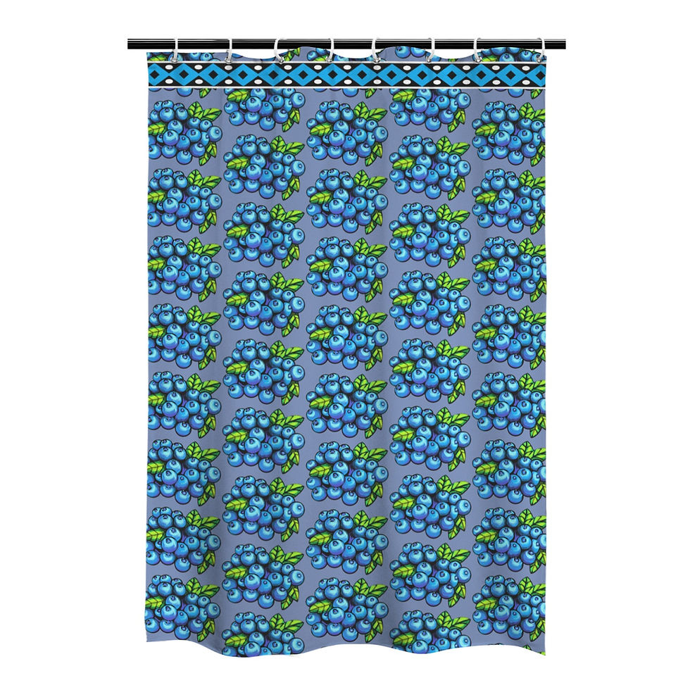 Blue Berry Shower Curtain