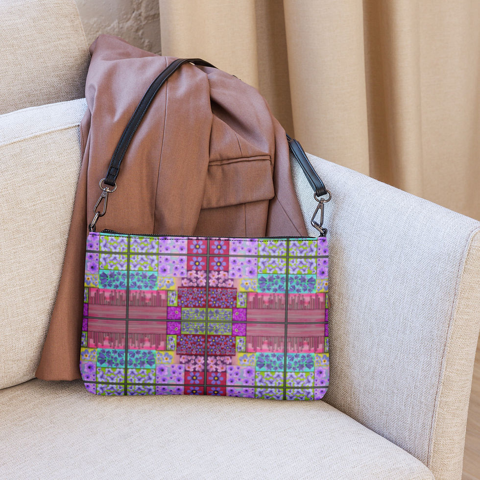 Thumbnail: Quilted Pattern Crossbody Bag