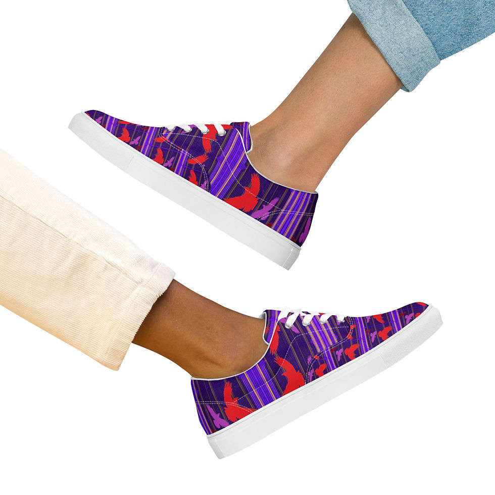 Thumbnail: Women’s Pink Lace-up Canvas Shoes