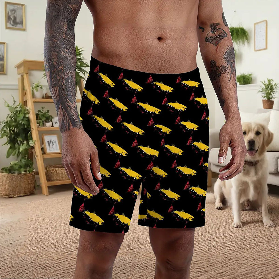 Thumbnail: Men's Fish Graph Black Shorts