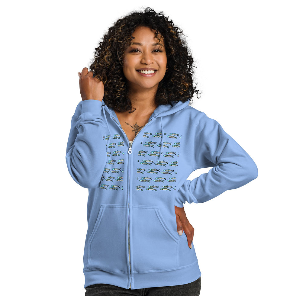 Thumbnail: Unisex Fish Passage Zip Hoodie