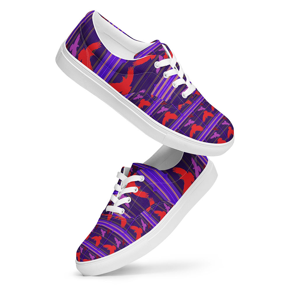 Thumbnail: Women’s Pink Lace-up Canvas Shoes