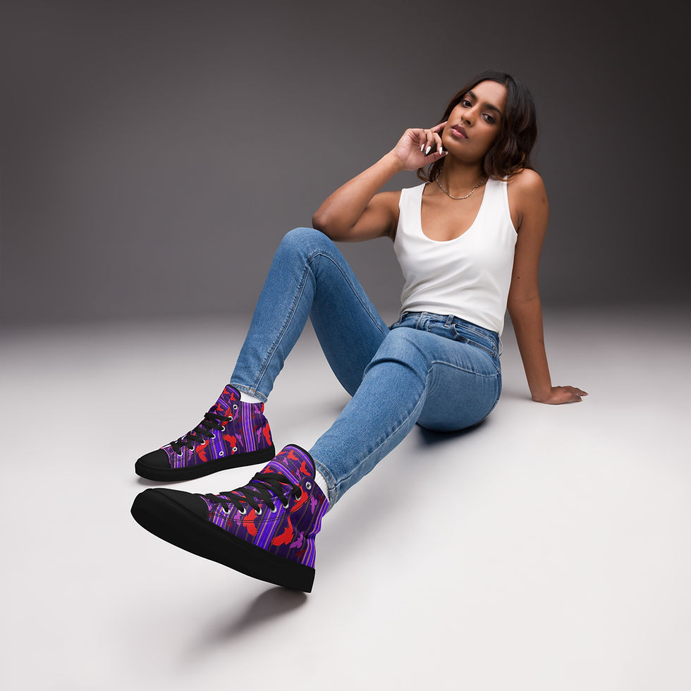 Thumbnail: Women's High Top Canvas Shoes