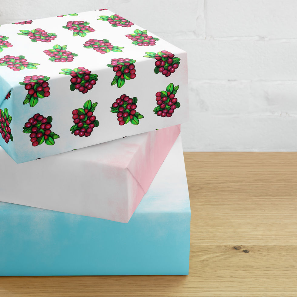 Thumbnail: Cranberry Wrapping Paper Sheets (3 Sheets)