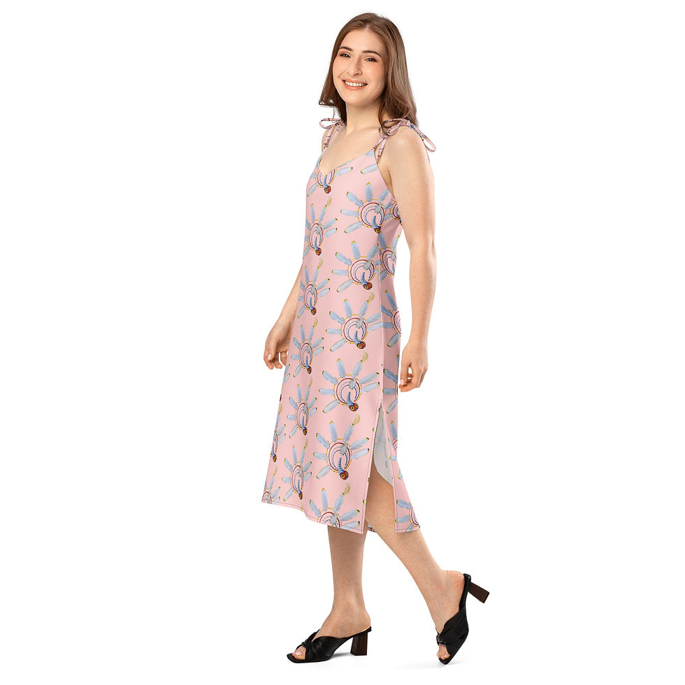 Thumbnail: Cosmos Pink Tie-strap Midi Dress