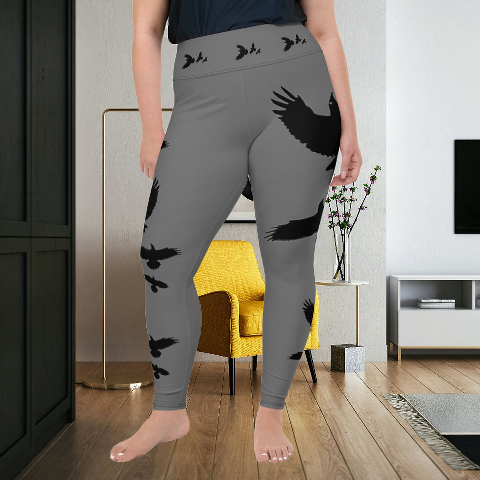 Thumbnail: Raven Print Plus Size Legginsgs