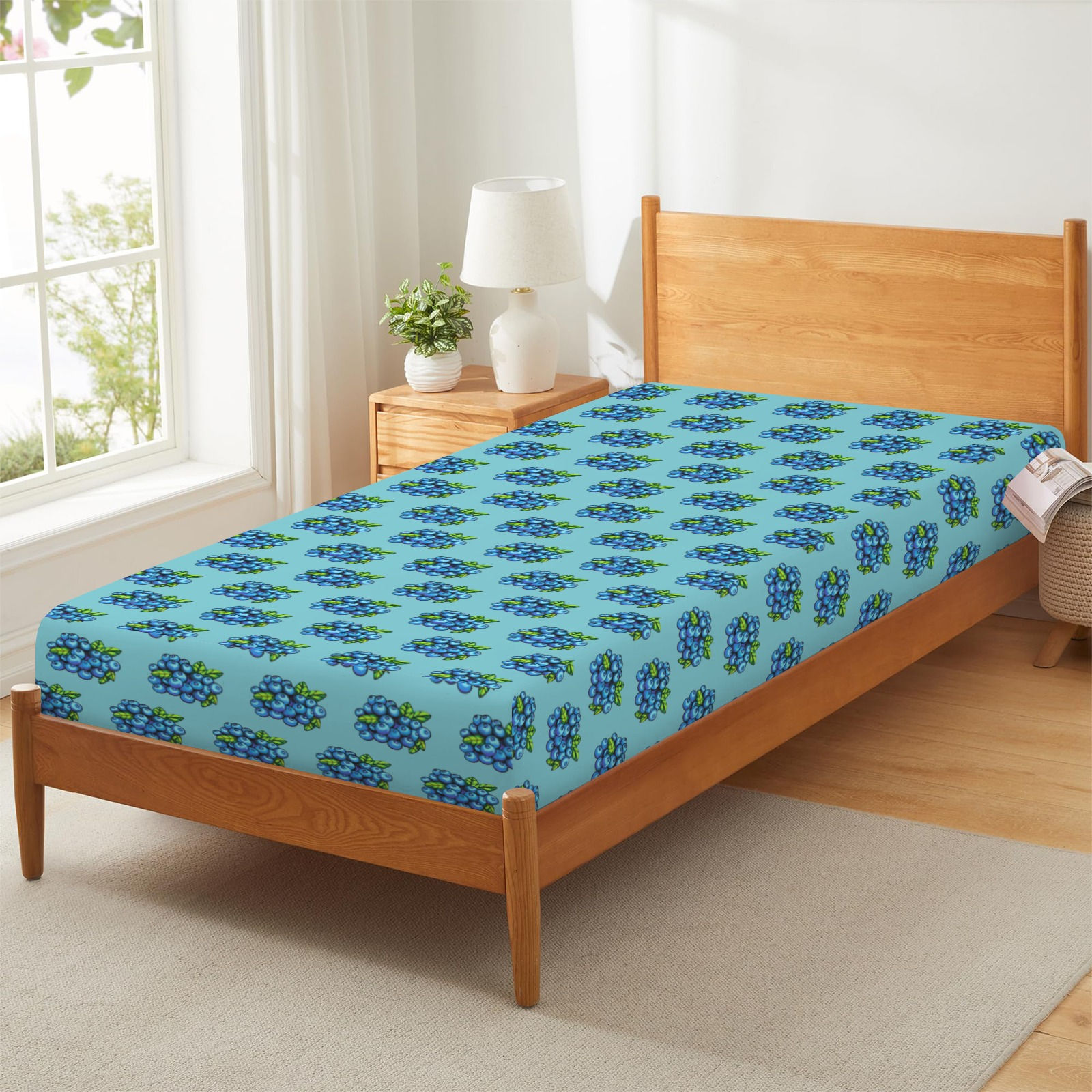 Blueberries Twin Size Bedsheet