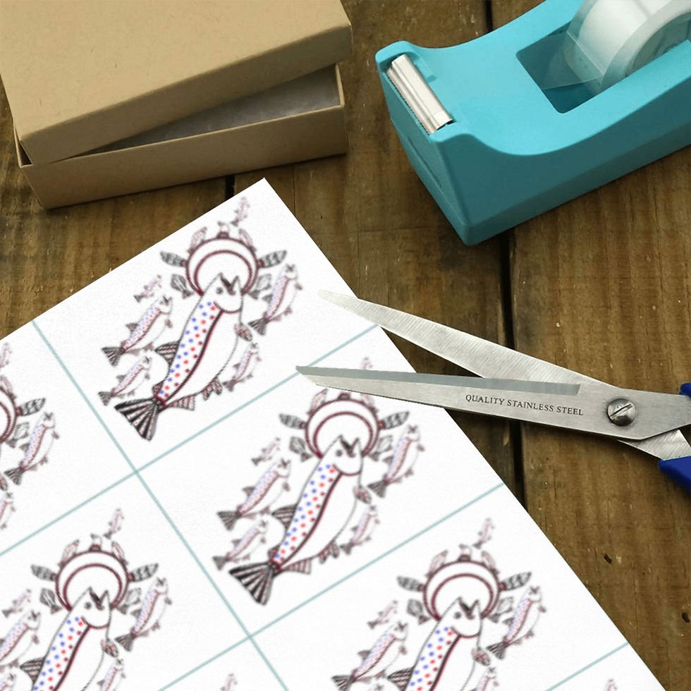 Salmon Calling Wrapping Paper