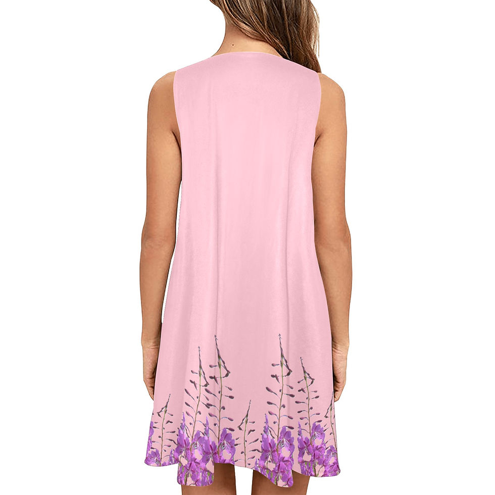Pink Fireweed Sleeveless Dress