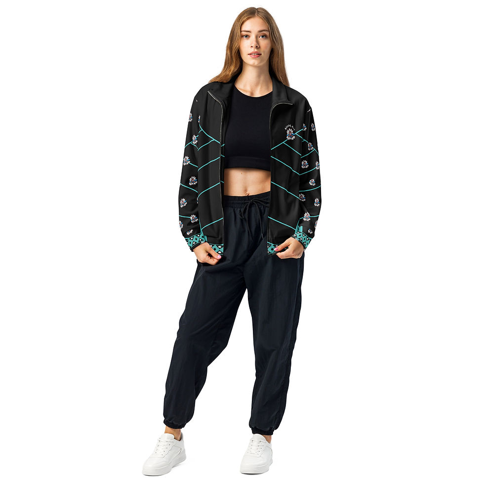 Thumbnail: Green Trim Unisex Track Jacket