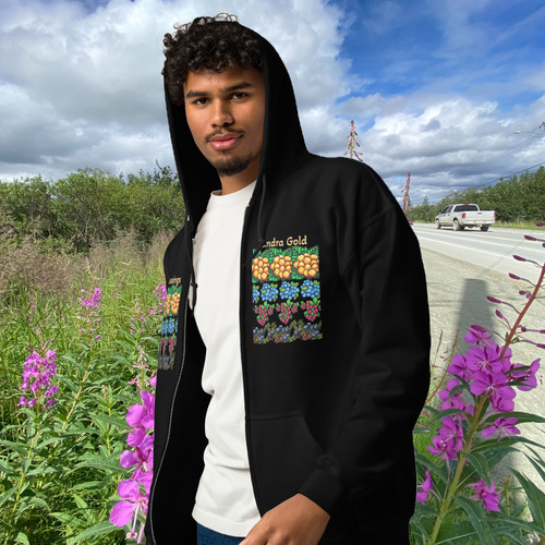 Tundra Gold Unisex Zip Hoodie | Atsaq Art