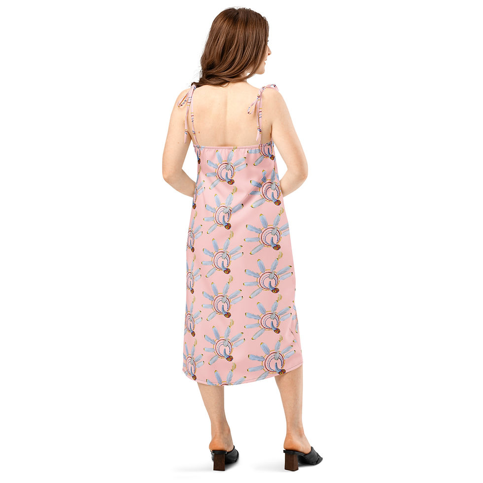 Cosmos Pink Tie-strap Midi Dress