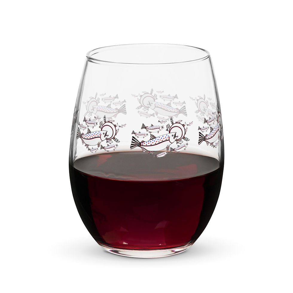 Stemless Salmon Glass 15oz.