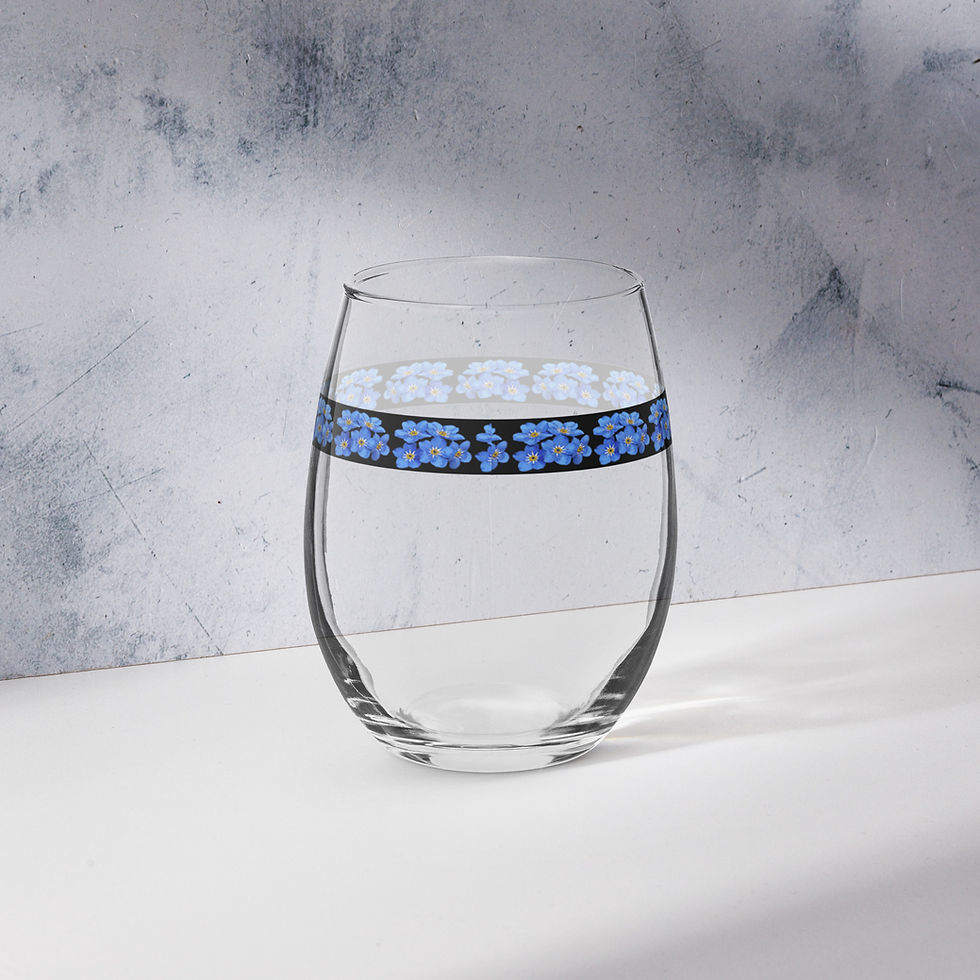 Flower Trim Stemless Glass 15oz.