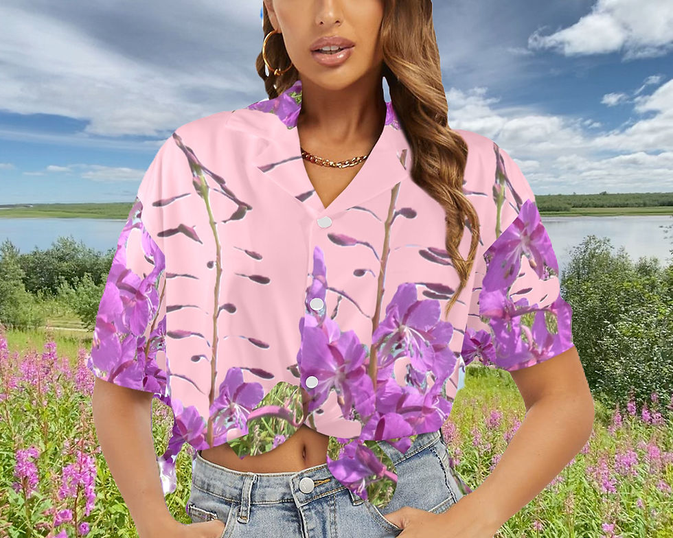 Pink Fireweed Women's Hawaiian Shirt