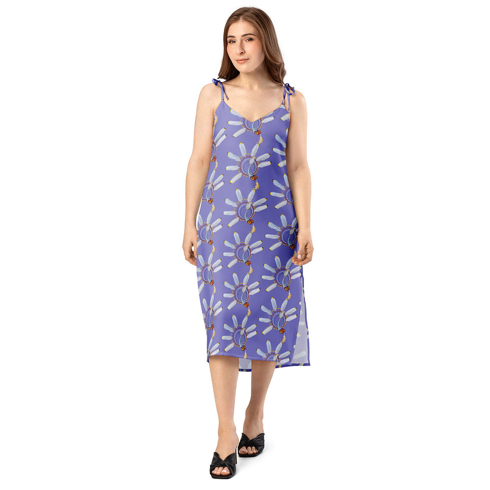 Thumbnail: Blue Tie-strap Midi Dress
