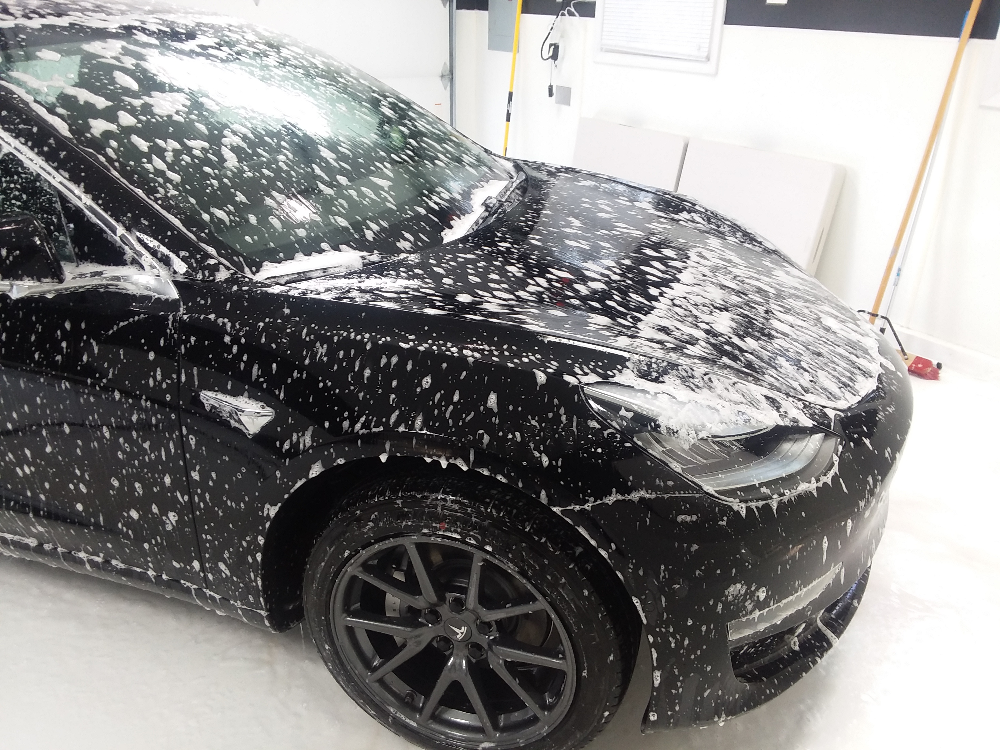 Tesla Model 3 During Wash