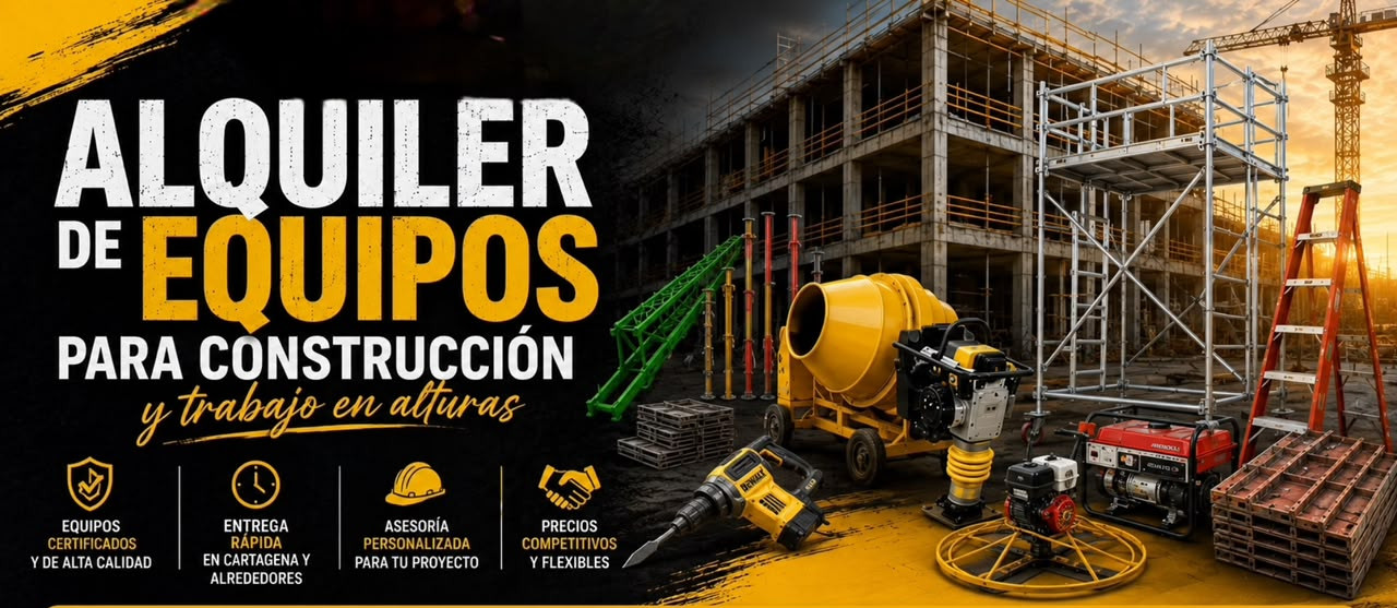 ALQUILER DE EQUIPOS PARA CONSTRUCCIÓN EN CARTAGENA