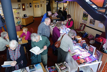 Bookshop stall at Winter Words in Pitlochry Theatre