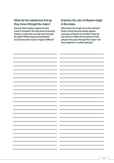 Example Creative Writing Page