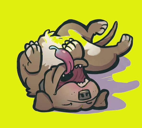 Jett-Jett, hand-drawn character illustration from the Grump-O-Verse™ by poopbird.
