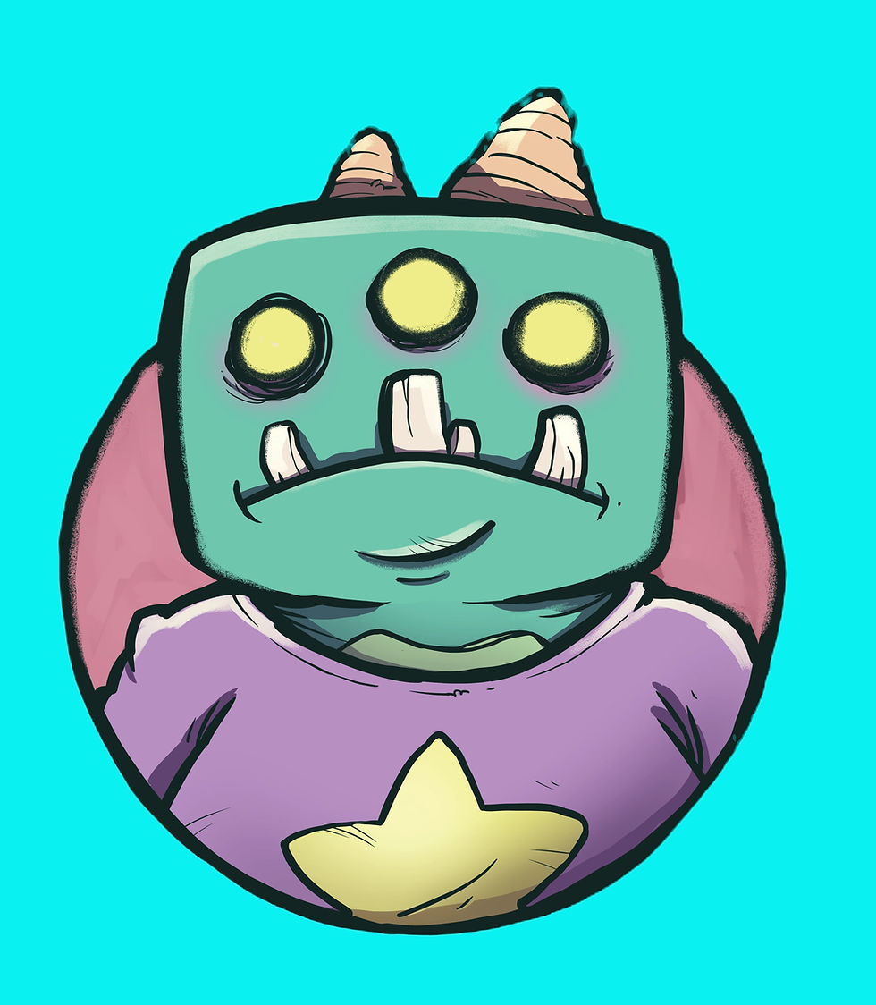 The Grumpopotamus™, the big-feelings monster character from Daniel Collins' Grump-O-Verse™ picture books