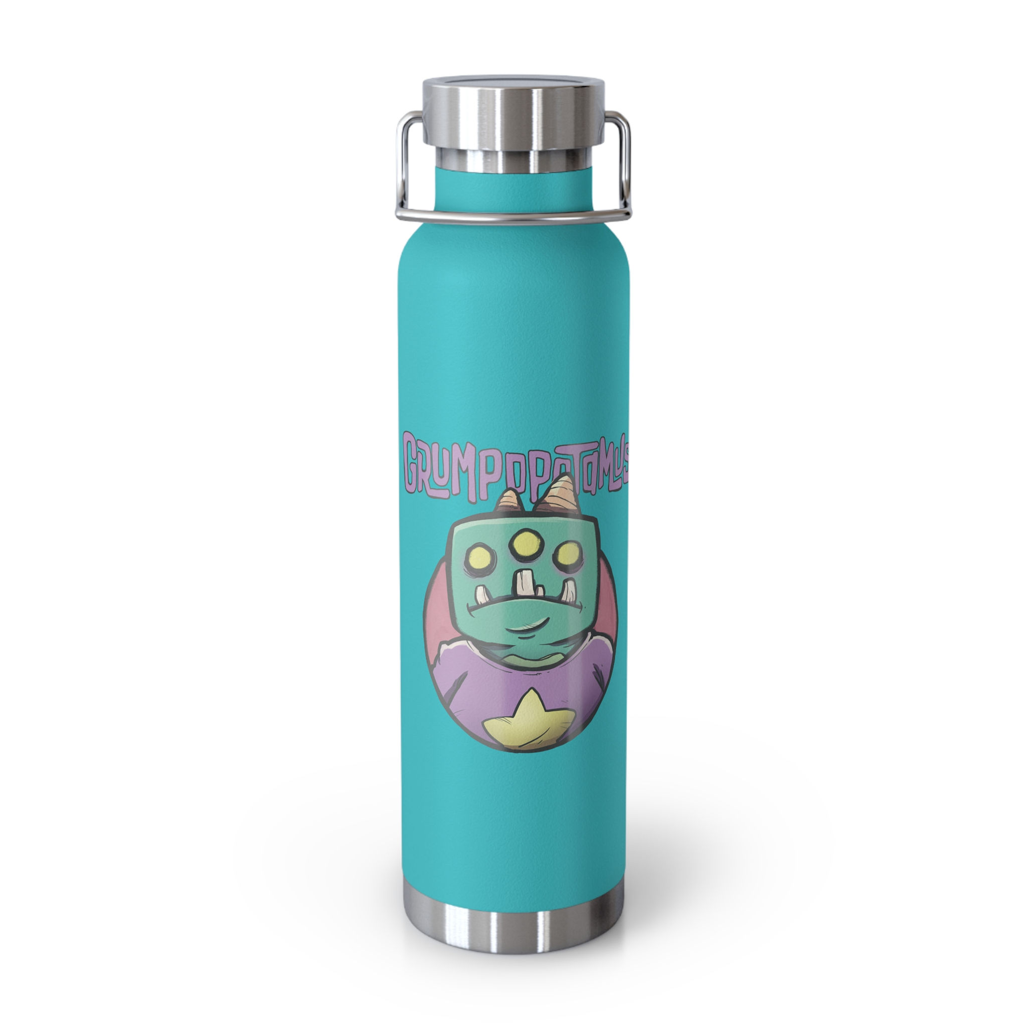 The Grumpopotamus 22oz Insulated Water Bottle — Retro Design