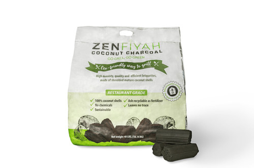 Coconut Charcoal Hexagonal Briquette 40 lbs. | ZENFIYAH
