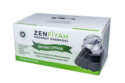 ZENFIYAH Coconut Charcoal Hexagonal Briquette 20 lbs. | ZENFIYAH
