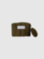 Olive quilted cosmetic bag with LAZY STUDIO tag, kosmetyczka.